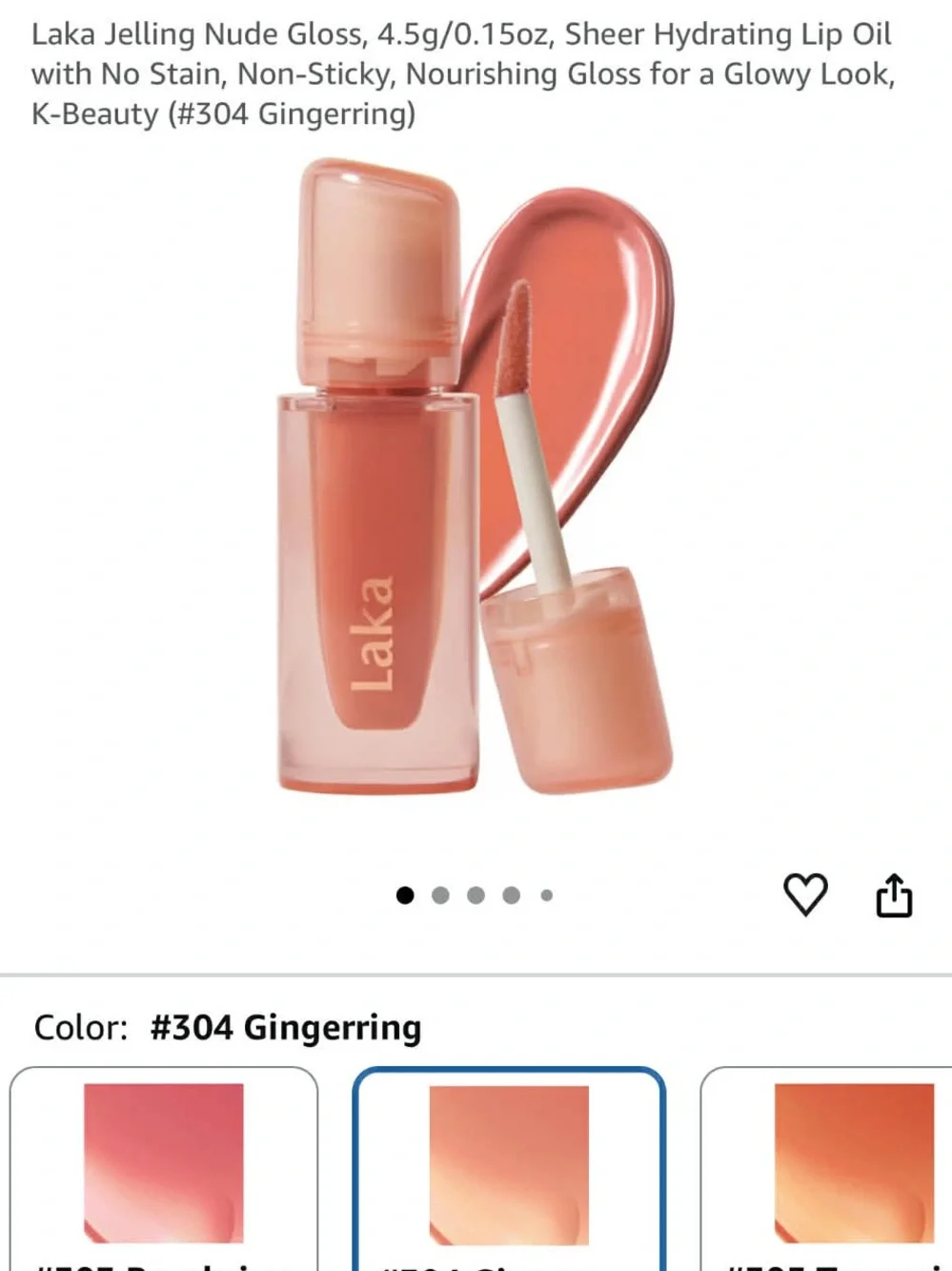 Jelling Nude Gloss #304 Gingerring — Warm Nude Pink Lip Gloss
